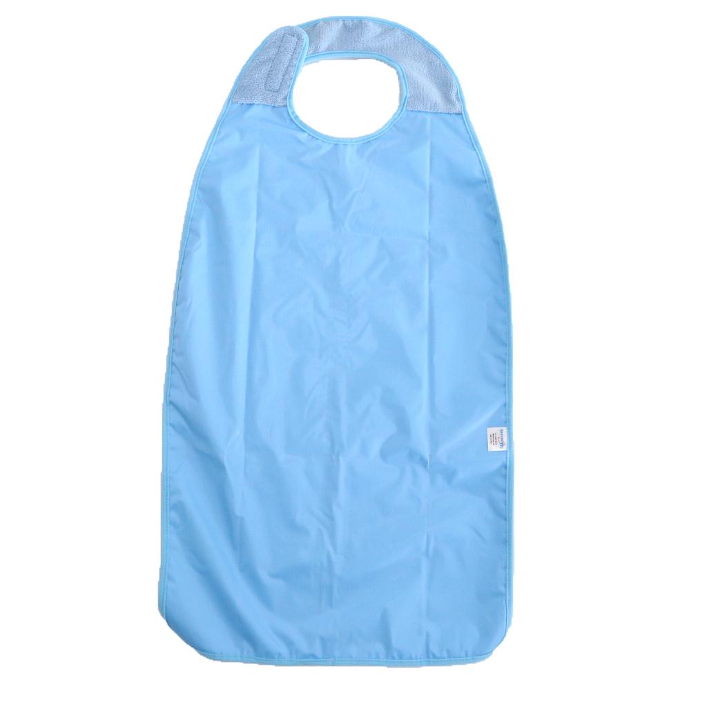 Adult Disability Apron with Hook Loop Closure Terry Cloth Waterproof Bib for Dining Protection and Spill Prevention