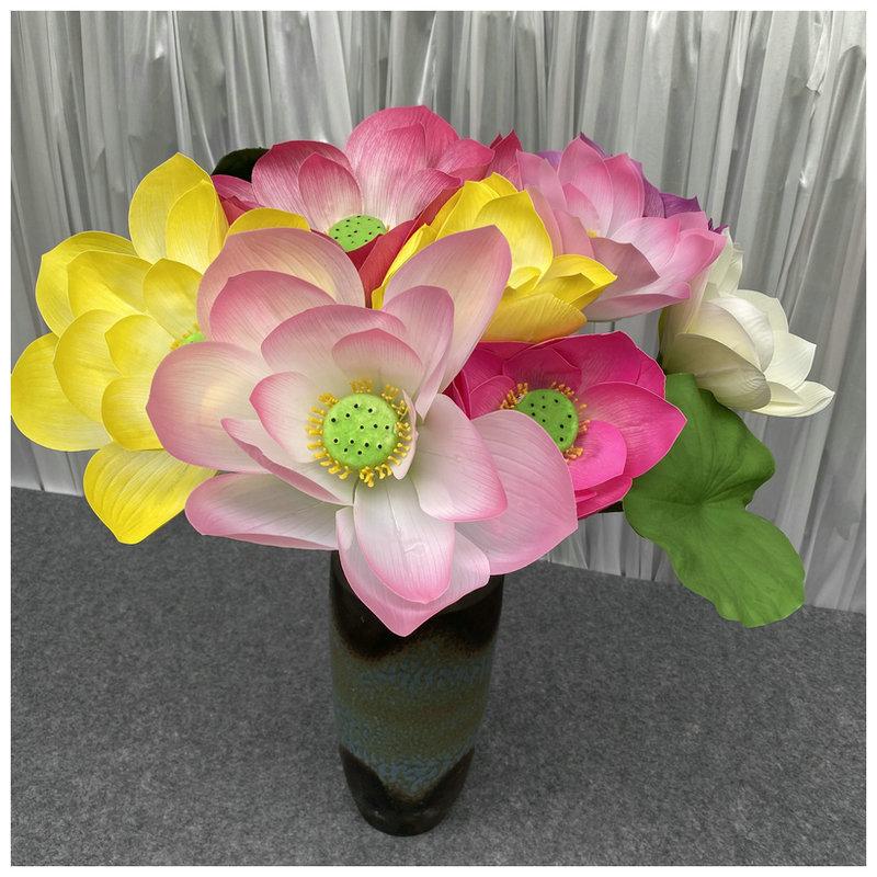 Lotus And Lotus Leaf Fake Flowers For Home Decor And Water Pool Decoration