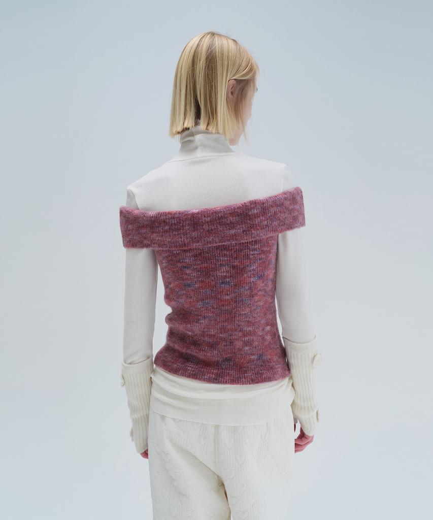 Daiaegeuneol Brushed Off Shoulder Knit (Purple)