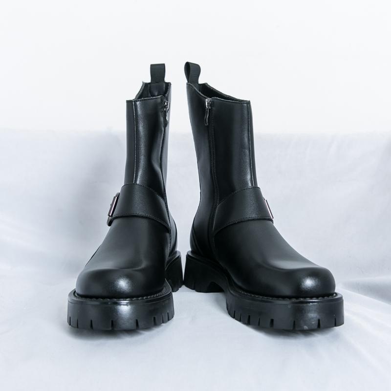 Fashion Outdoor Man Casual Leather Basic Boots High Top Wear Men Boots Leisure Walk Motocross Boots All-match Ankle Botas Business Shoes