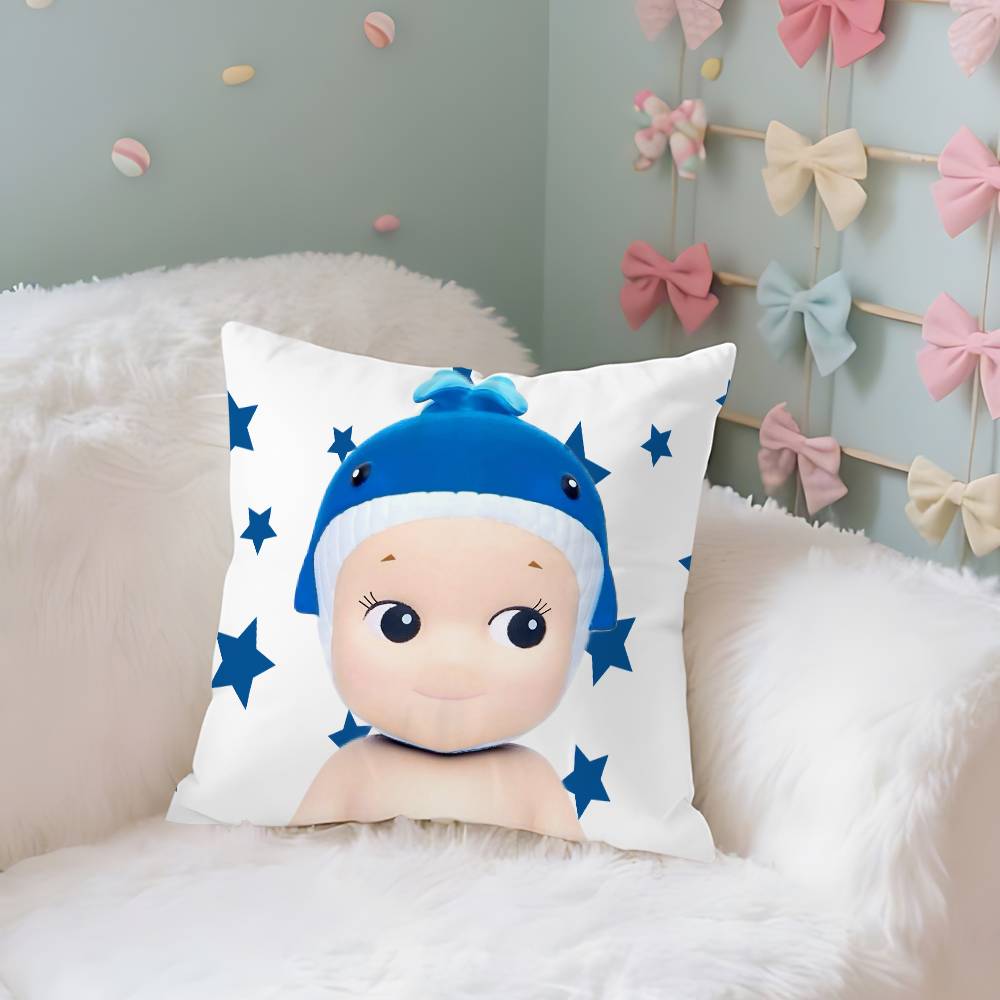 

S-Sonny Cute A-Angles Pillow Case Cushion Cover Soft Cute Throw Pillow Case For Car Sofa Pillowcase Polyester With Zipper 16x16Inch