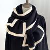 Thicken Knitted Scarfs Wool Plush Neckerchief Shawl Winter Scarf  Women