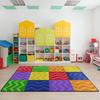 Yousheng Kids Playmat Rug 120x160cm Nursery Colorful Checkered Rug with Anti-Slip Backing Classroom Seating Area Carpet for Art Room Playroom