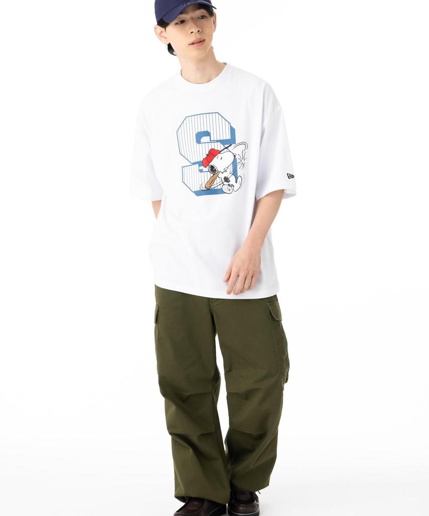 New Era Short Sleeve Oversized Cotton Tee Size Peanuts Snoopy ONSPOTZ Stylish Small Large Gift T-Shirt, S/S (14682924, NER36A2699), White, L, &