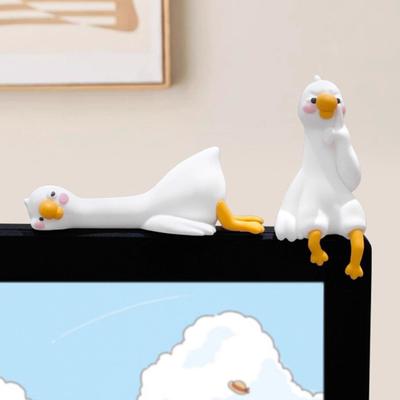 3D Enten Ornament Harz Cartoon Mini Entenfigur Computer TV Monitor Dekoration Sammlerstück für Freunde Geschenk Auto Bildschirmanzeige