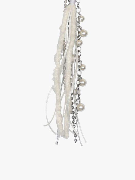Healiote BOUCLE FANCY TASSEL KEYRING_WHITE