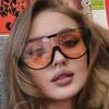 Sunglasses For Women With Big Faces Sunglasses For Men Fashionable One-piece Large Frame, Trendy Slimming 86395