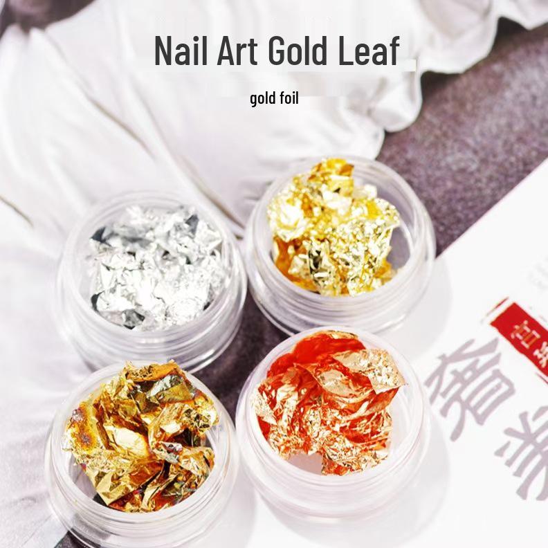 Ultra-Thin Gold Foil Nail Art Glitter - High Gloss, Super Bright Nail Decoration