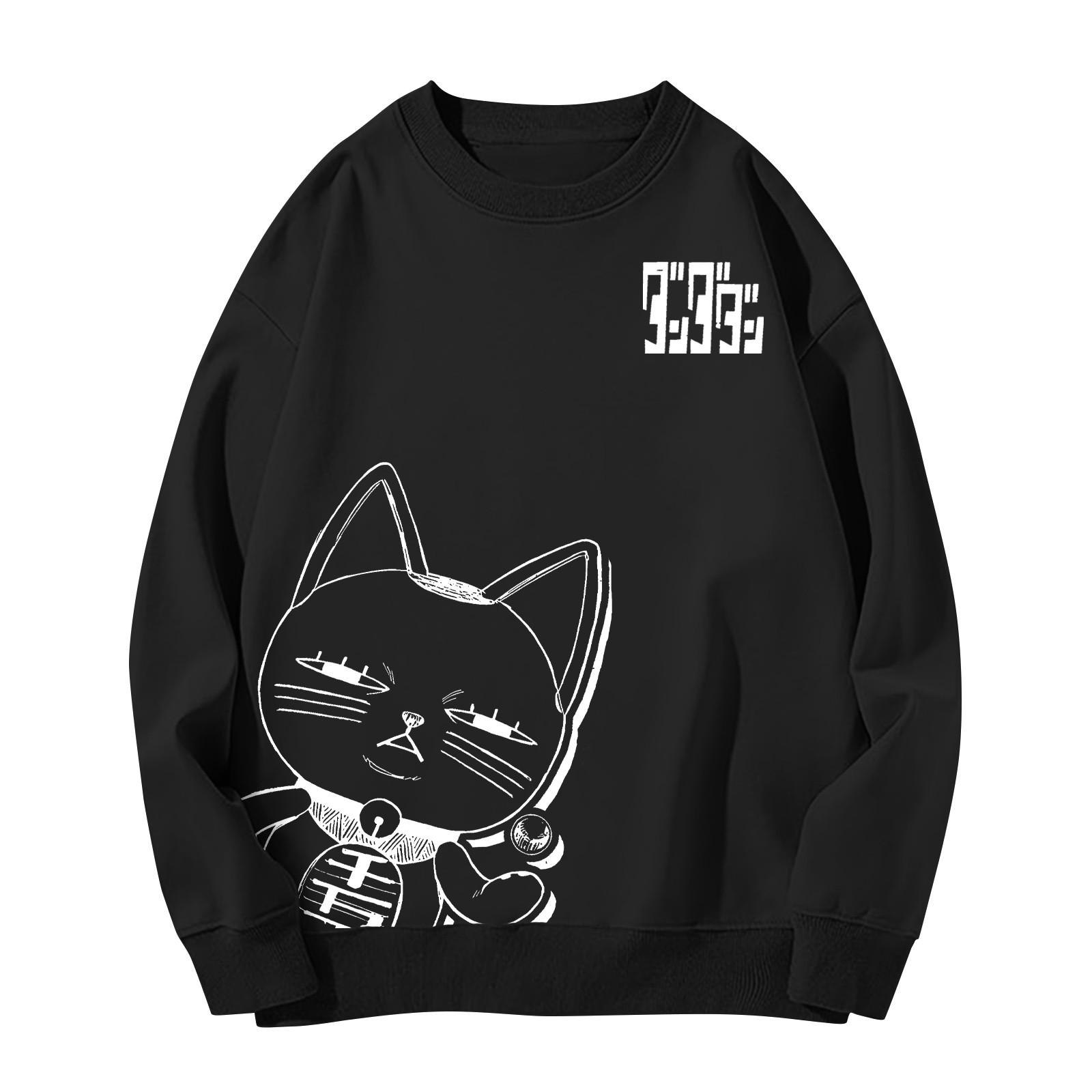 

Женская повседневная модная блузка с длинным рукавом и круглым вырезом с принтом и пуловером L чёрный