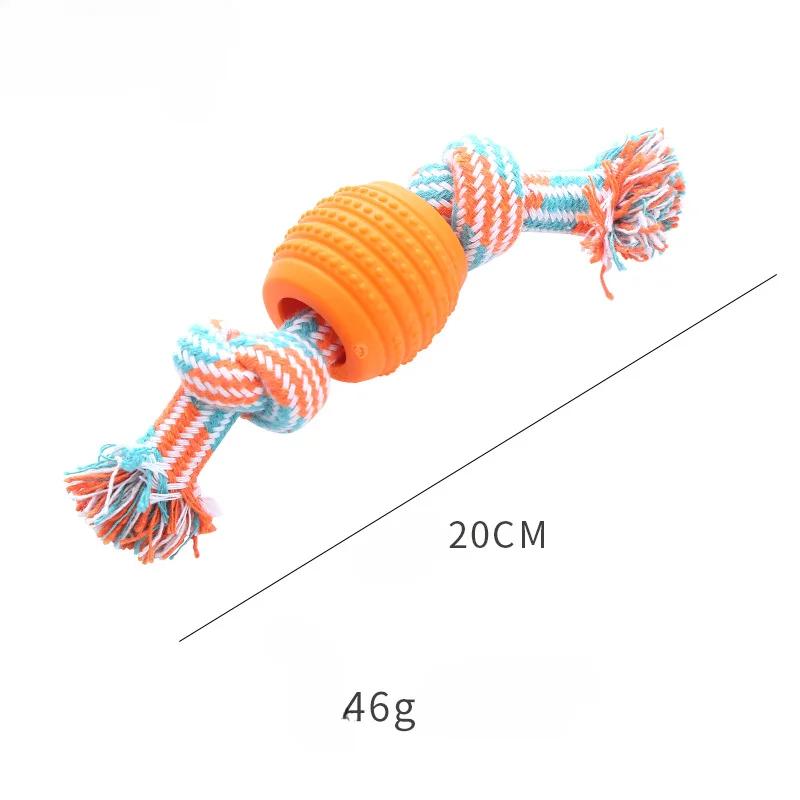 Dog Toy Cotton Rope Double Knot Ball Bite Resistant Teeth Cleaning Toy Ball Pet Toy Bite Resistant  Dog Toys for Small Dog