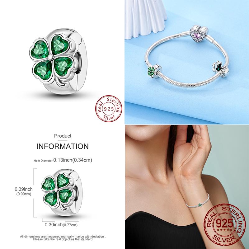 Vierblättriges Kleeblatt Serie Original Charms Kupfer Charms Perlen Passen Armband Herstellung Modeschmuck