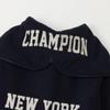 Champion Casual Long Sleeve Fleece Jacket with Satin and Hooded Dark Men's Appliqués Zip-Up Shirt, Navy, C3-A608