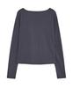 HUG YOUR SKIN Mellow Print Long Sleeve Tee (Charcoal)