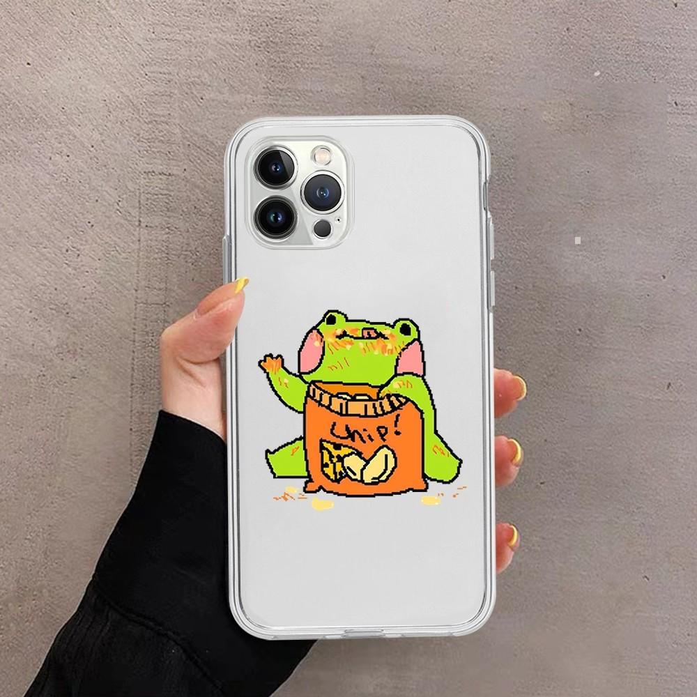 Frog cartoon drawing Phone Case For iPhone 15 13 14 Pro Max XS XR 12 11 Pro 13 Mini 6 7 8 Plus Soft Clear Back Cover