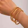 Fashion Classic Hollow Texture Stainless Steel Bracelet for Women, Non-fading Titanium Steel Bangle Hand Jewelry