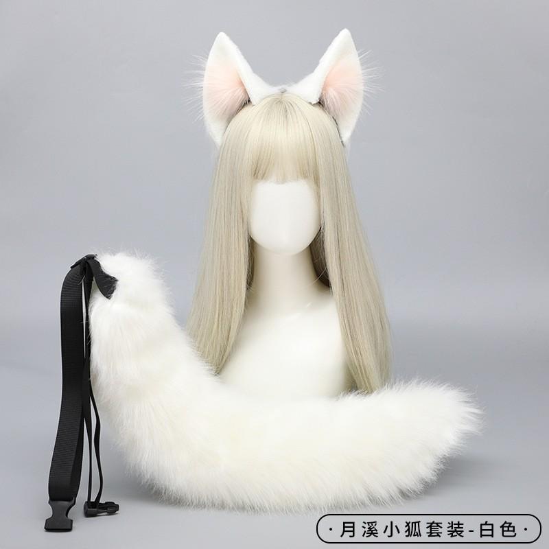 Handmade Japanese Lolita Fox Ear Headband With Standing Fur Tips Cosplay Accessory Adult Anime Fans