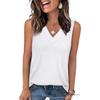 2025 Women's V-neck Casual Loose Sleeveless Summer Shirt - Solid Color, New Arrival