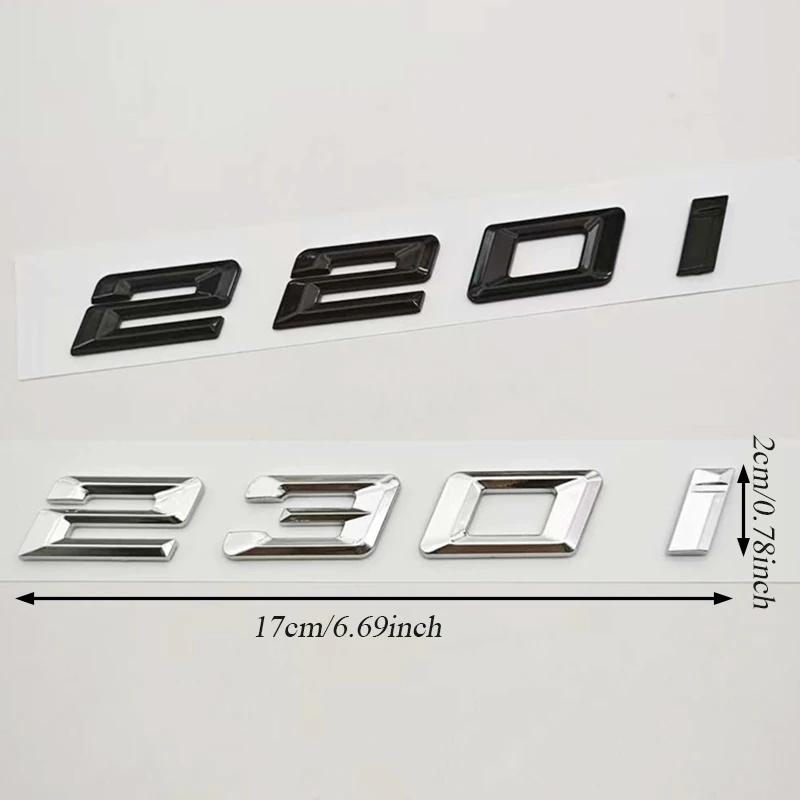 3D Glossy Black Chrome 220i 230i Emblem Badge Letter Rear Trunk Decal Sticker For BMW 2 Series F22 G42 Car Styling Accessories CB4