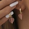 Heart Pink Stylish Crystal Earrings For Women Creative Fashion Jewelry