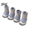 Durable Pet Footwear for Snowy Roads 4Pcs Dog Snow Boots Fleece Lined Winter Booties Anti-Skid Warm Indoor Shoes Small Dogs Paw Protectors