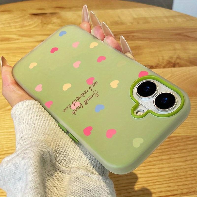 

English Love Heart Jelly Dual Phone Case for Apple iPhone 12/13/15/16/17 - Drop-Proof Design for Women iPhone 15 Plus