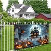 1 Background Banner  Halloween Haunted House Pumpkin Scene Background Cloth Wall Decoration