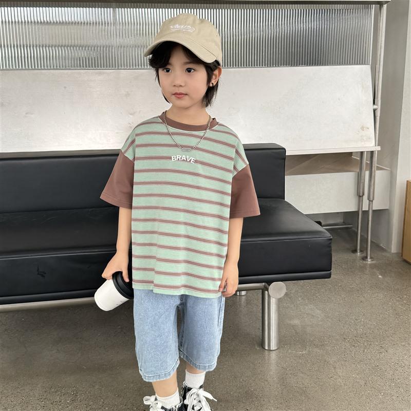 

Новая летняя детская хлопковая футболка с коротким рукавом Hai Ma 2025 110 cm зелёный