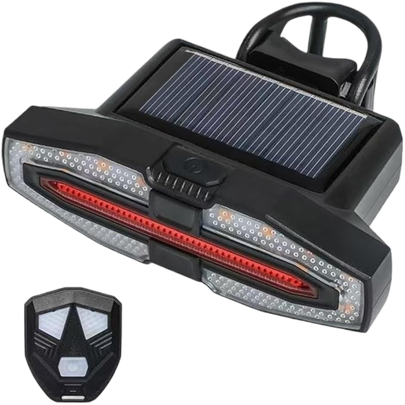 

Solar-Powered Taillight – Wireless Remote Control Steering Light, Night Cycling Lamp, Safety Cycling Equipment One Size чёрный