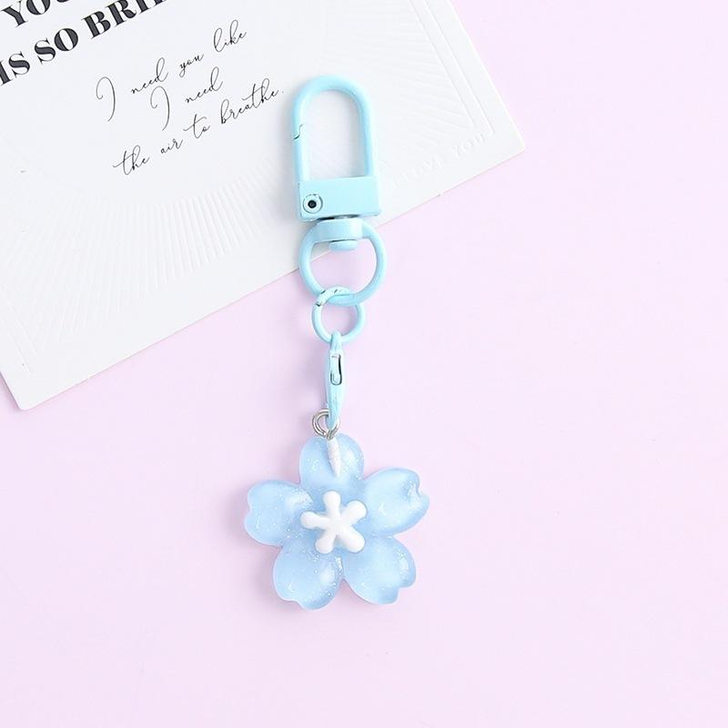 Aesthetic Korean Jelly Flower Keychain Cute Decorative Key Ring for Handbag Backpack Car Key Girls Birthday Party Gift
