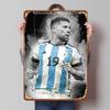 Nicolas Otamendi Argentinien Fußball Gedrucktes Poster Benutzerdefinierte Wandkunst Retro Vintage Metallblechschilder für Heimzimmer Ornamente Dekor
