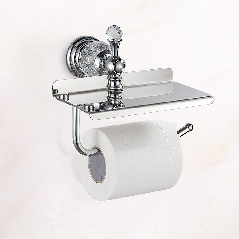 Badkamer Hardware Set Kristal Badhanddoekrek Toiletpapierhouder Zilver Chroom Handdoekrek Toiletborstelhouder Badjashaak EL8130