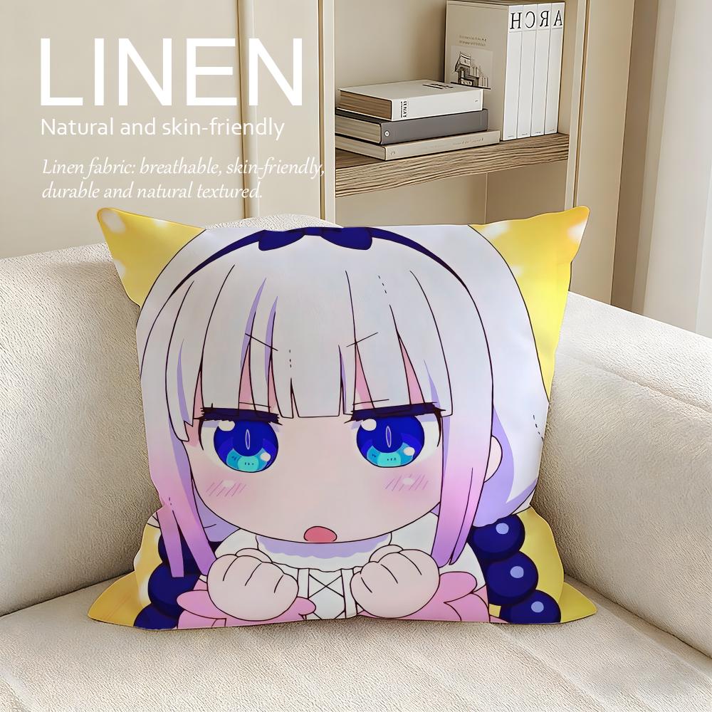 Fantasy Miss Kobayashis Dragon Maid Cushion Cover Pillowcase Set Pcs x x Breathable Washable Sofa Cushion Cover