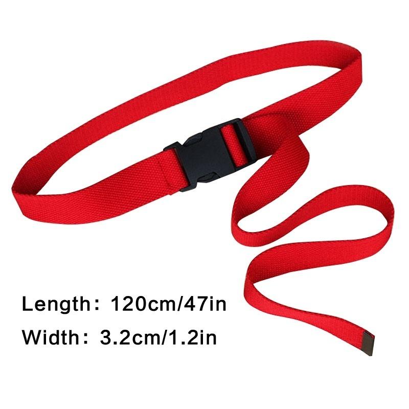 Adults Adjustable Unisex Canvas Belts Vintage Nylon Buckle Elastic Solid Color Long Waistband