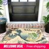 Pokemon Bulbasaur Surfing Great Wave Print Doormat Anti-slip Absorbent Floor Mat for Home Entrance Bedroom Living Room Decor