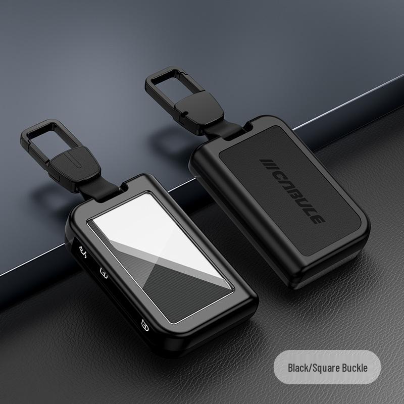 Compatible with Lynk & Co 03: Alloy Key Case, Metal or Leather Key Shell with Buckle and Rope.