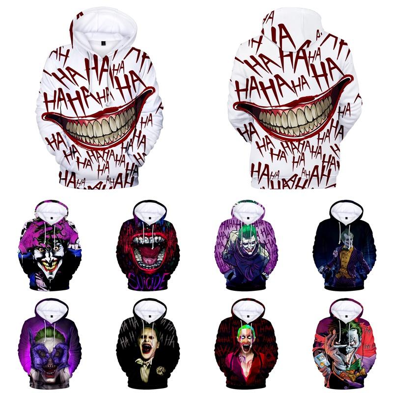 Haha Funny Halloween Joker Men Women 3d Sweatshirt Hoodies Hip Hop Dress Tops