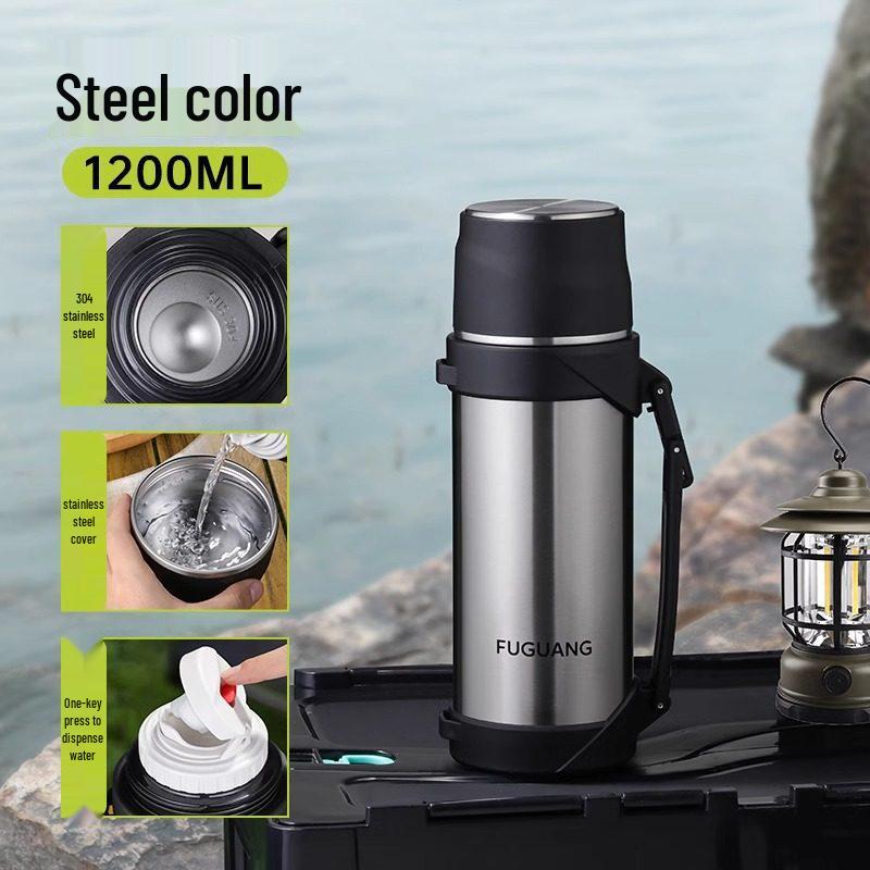 Fuguang 2000ml Stainless Steel Insulated Water Bottle for Men - Large Capacity, Outdoor Thermos, Portable Household Flask 2000ml