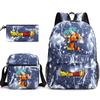 Dragon Ball Super Z Printed Backpack 3-Piece Set Casual Outdoor School Bag 3-Piece Set