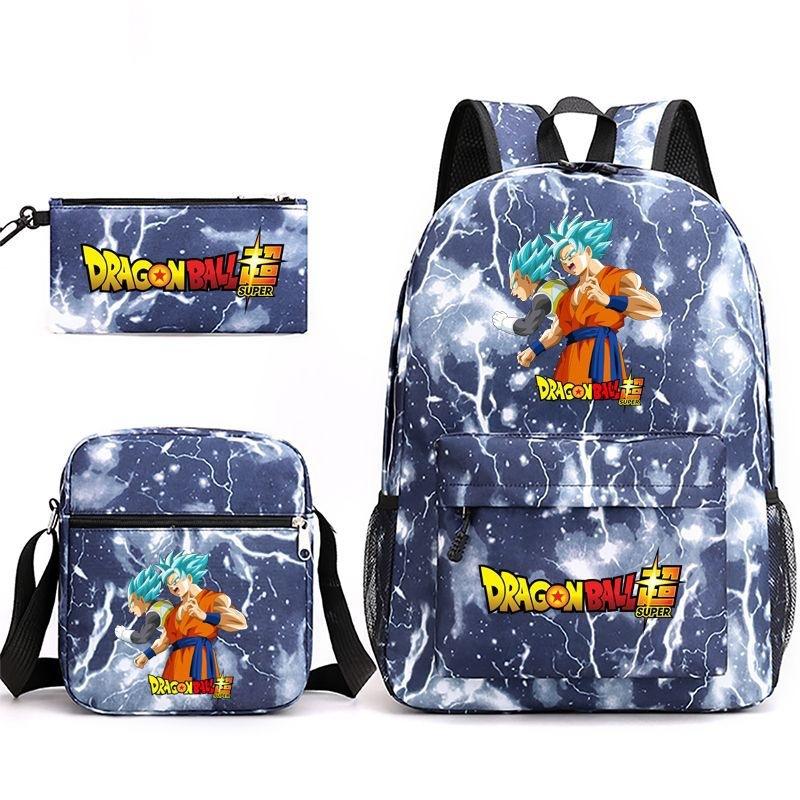 Dragon Ball Super Z Printed Backpack 3-Piece Set Casual Outdoor School Bag 3-Piece Set
