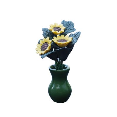 Car Interior Decoration Mini Sunflower Vase Auto Center Console Rearview Mirror Ornament For SUV Accessories Woman Gifts