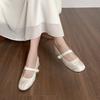 Vintage Mary Jane Shoes with Thick Heels Chinese Shallow Mouth High Heels Women