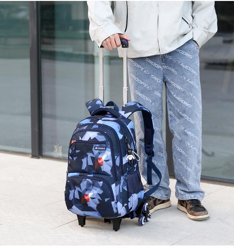 Lightweight Trolley Backpack for 3-6 Grade Students – Stair-Climbing Design for Boys and Girls