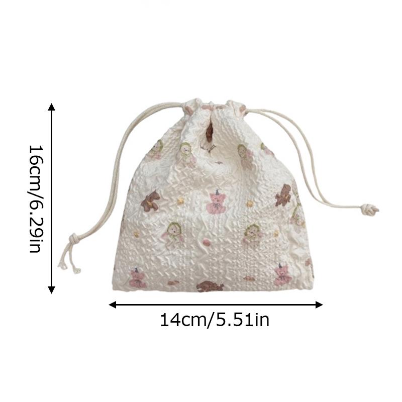 1PC Drawstring Sundry Storage Bag Cartoon Drawstring Bag Bear Multi-Functional Cloth Bag Dustproof Portable Organiser Multi-Style
