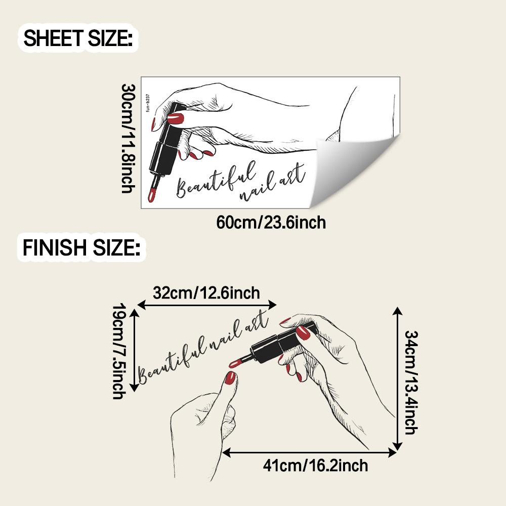 

Простые эскизы лаком для ногтей на обеих руках для украшения и облагораживания спальни, гардеробной, наклейки на стены