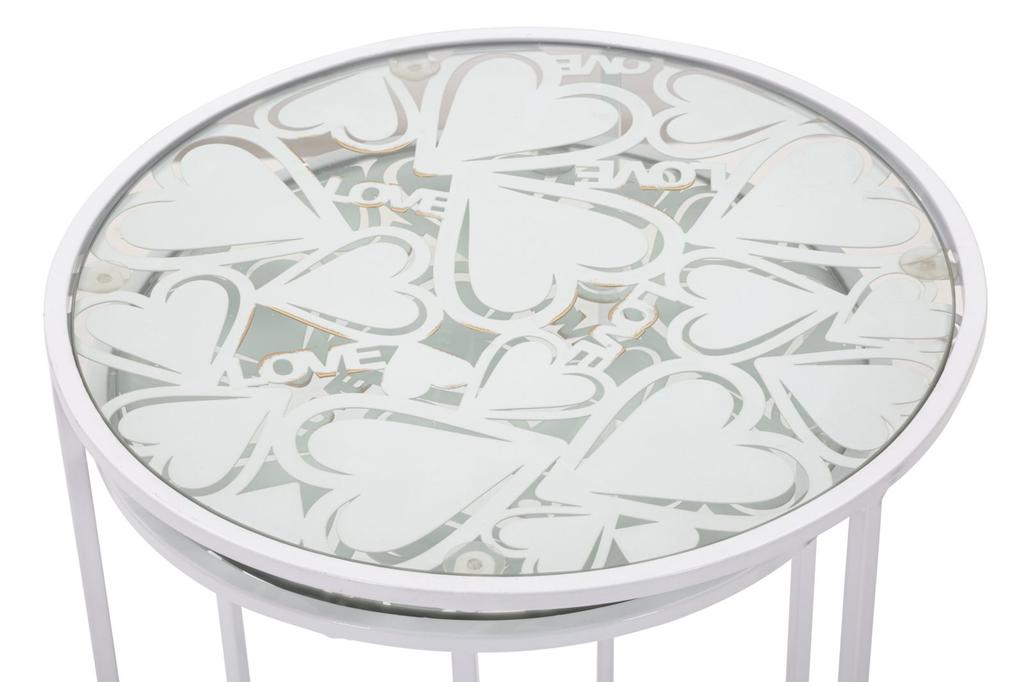 Table White Harts Pair Cm Ø 43X60-38X55