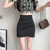 Zuose Summer 2026 High-Waist Pleated Irregular Hem Mini Skirt