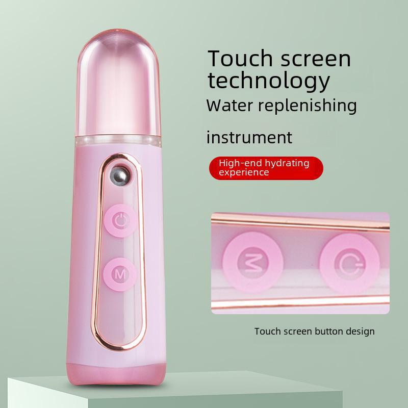 Portable Nano Spray Hydrating Facial Device – Touchscreen, Rechargeable, Moisturizing, and Whitening.