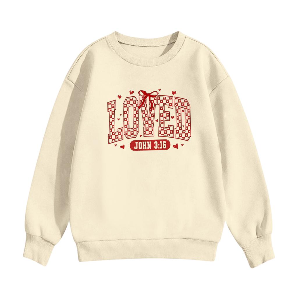 Children's Casual Round Neck Printed Pullover Long,sleeved Hooded Sweatshirt Top
