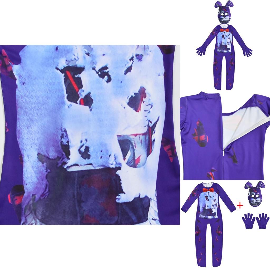 Unisex Sundrop Fnaf Toy Bear Cosplay Costume Bodysuit Jumpsuit Mask Glove For Carnivals