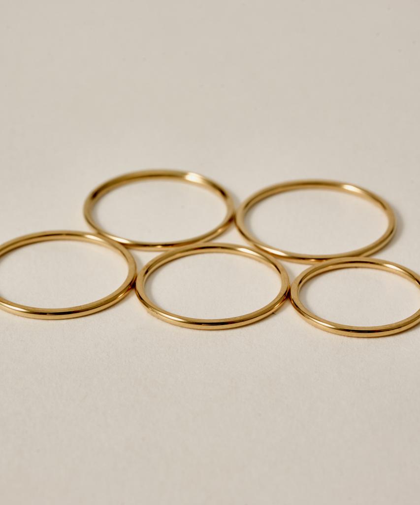 Novice Tokyo Slim Ring 5-Set Thin Ring 5 Set [Stainless] / Gold